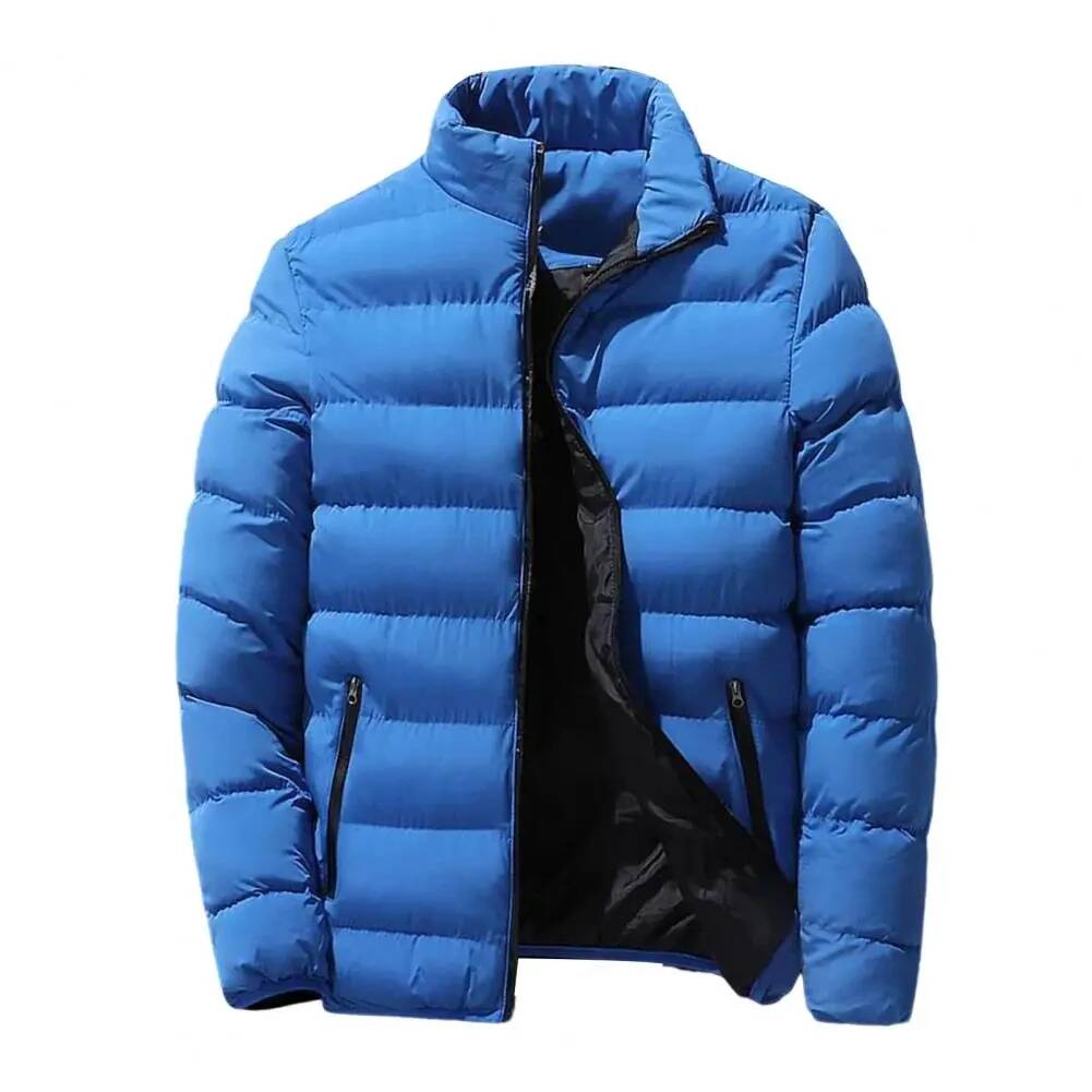 Queen Street Fashion - Herren Stehkragen Winter Reißverschluss Dicke Baumwolljacke