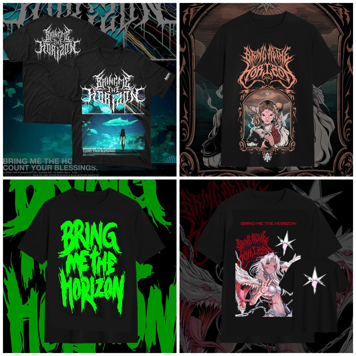 Street Fashion Poster - Anime-Stil Grafik-Print T-Shirt „Bring Me The