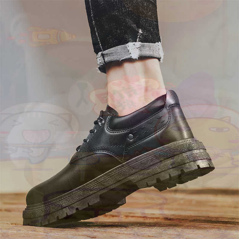 Street Fashion Asian - Dunkles Naturleder, modische Turnschuhe, Tennis-Herren-Turnschuhe, modische