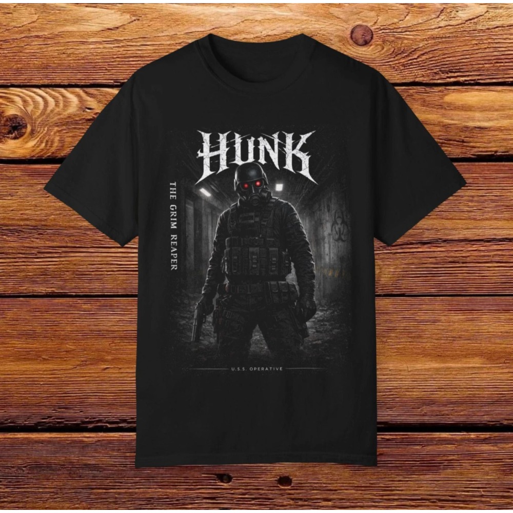 Street Fashion Game - Vintage HUNK Grafik-T-Shirt Weiches Klassisches Survival-Horror-Spiel
