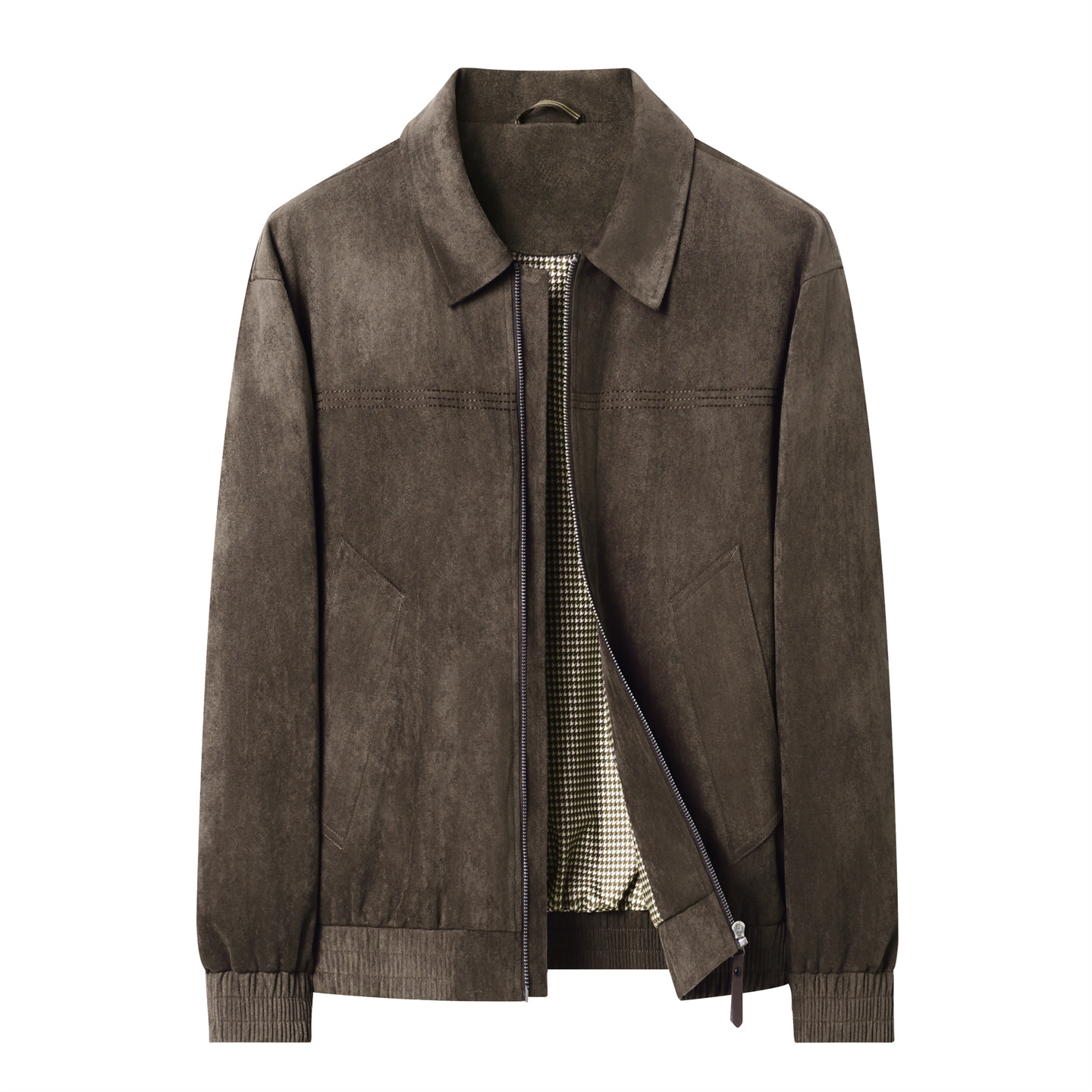 Coach Jacket Bomber - Herren Cropped Boxy Minimalistische Kunstwildleder-Jacke Leichte