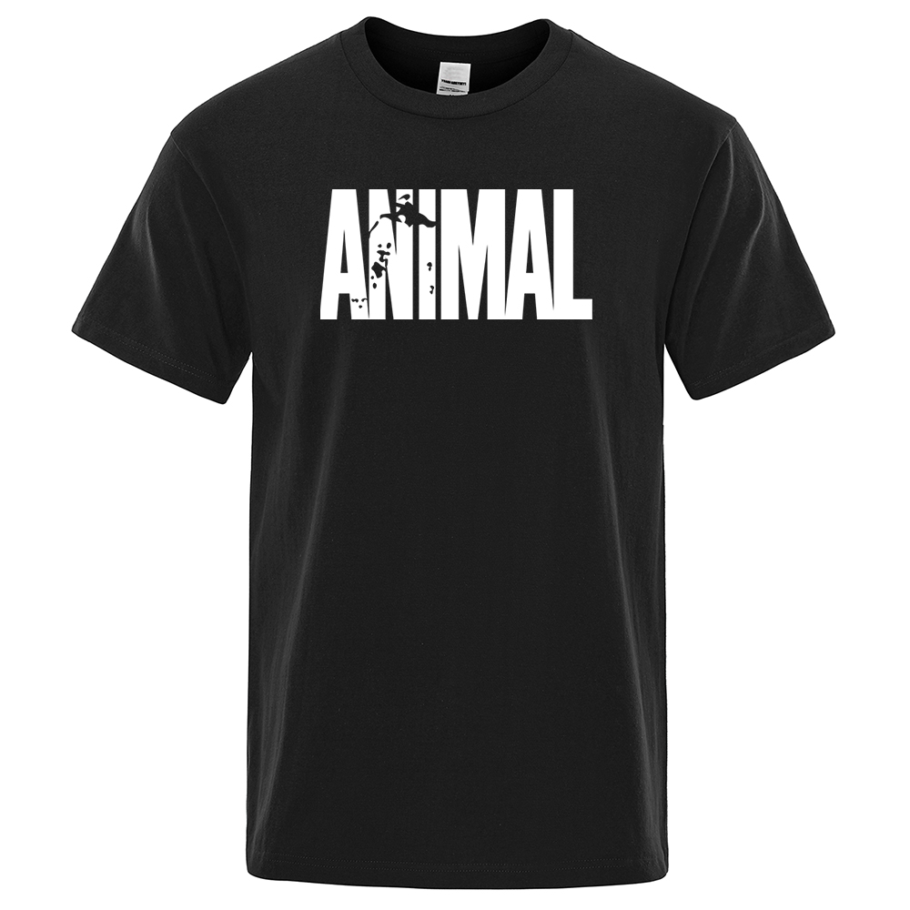 Street Fashion Asian - Asiatische Größe Mode Tier-Buchstaben-Druck Herren T-Shirts
