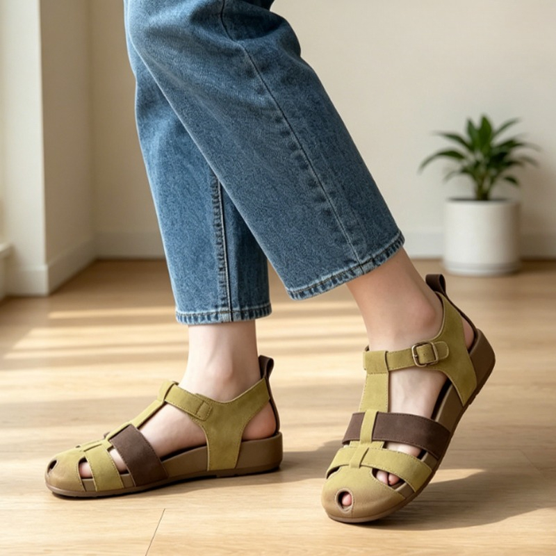 Street Fashion Brands - Flache Damensandalen, Lässige Modeschuhe, Marken-Pantoffeln, Komfortable