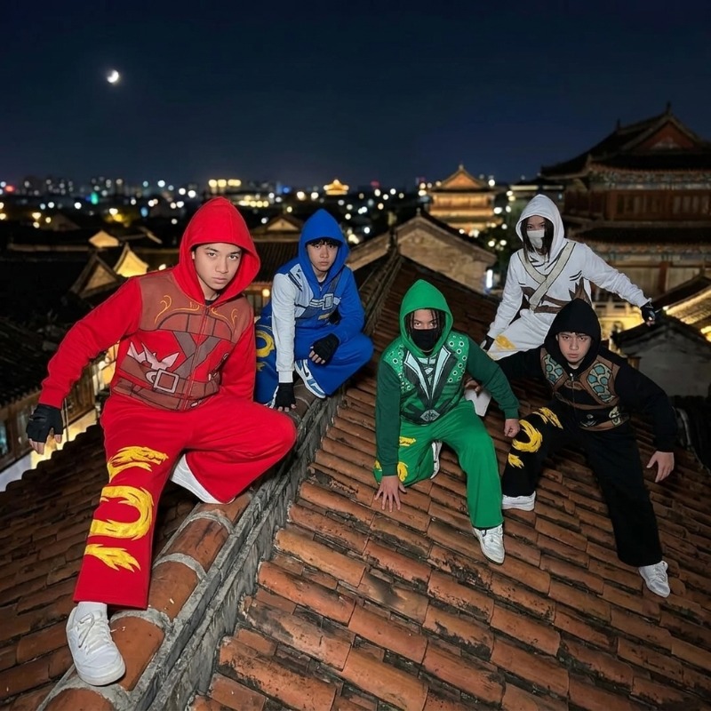 Street Fashion For Man - Ninja Warrior Rüstungs-Hoodie-Set für Herren mit