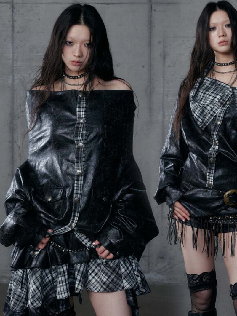 Queen Street Fashion - Neue Dark Punk Modische Straße Plaid