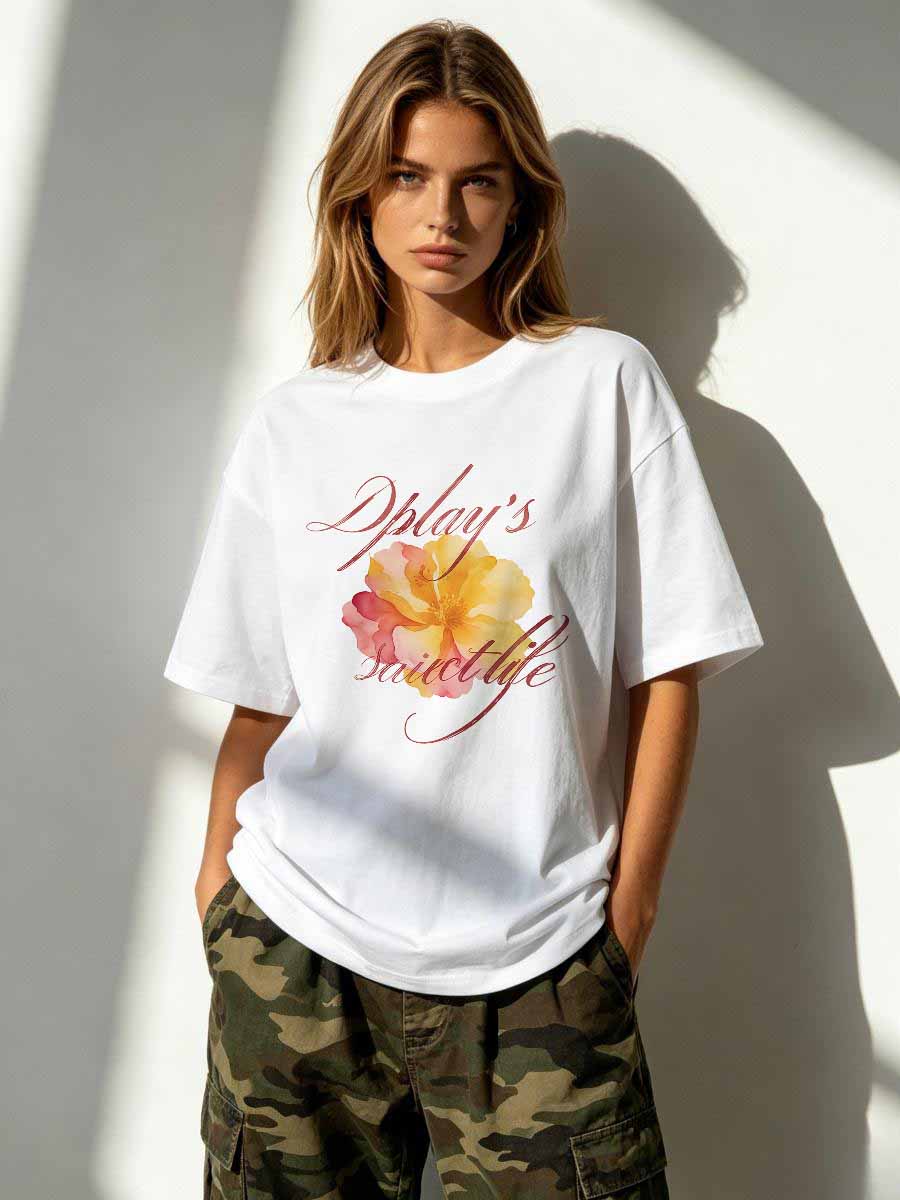 Street Fashion Asian - T-Shirts Korea Wind Damen Baumwolle Kurzarm