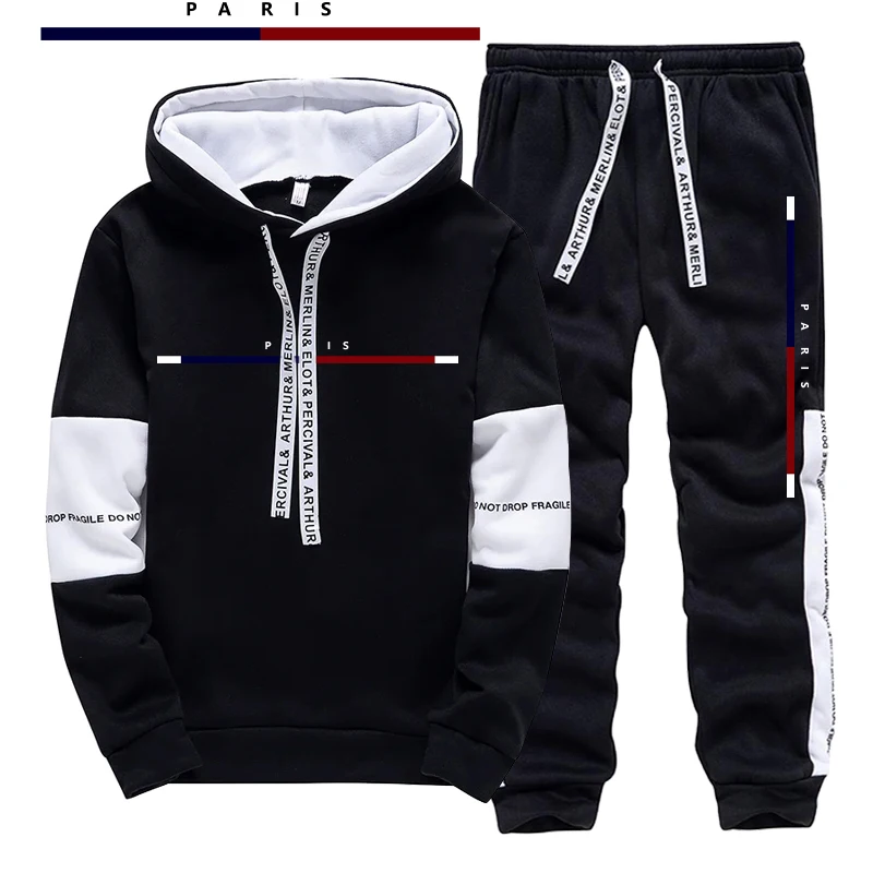 Street Fashion For Man - Paris Fashion Bedrucktes Herren-Set/Hoodie/Hose Herbst Täglicher