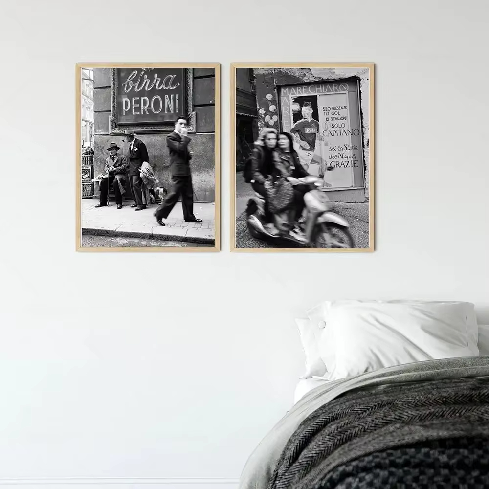 Modischer Schwarz-Weiß-Vintage – Street Fashion Poster Bewertung und Preis