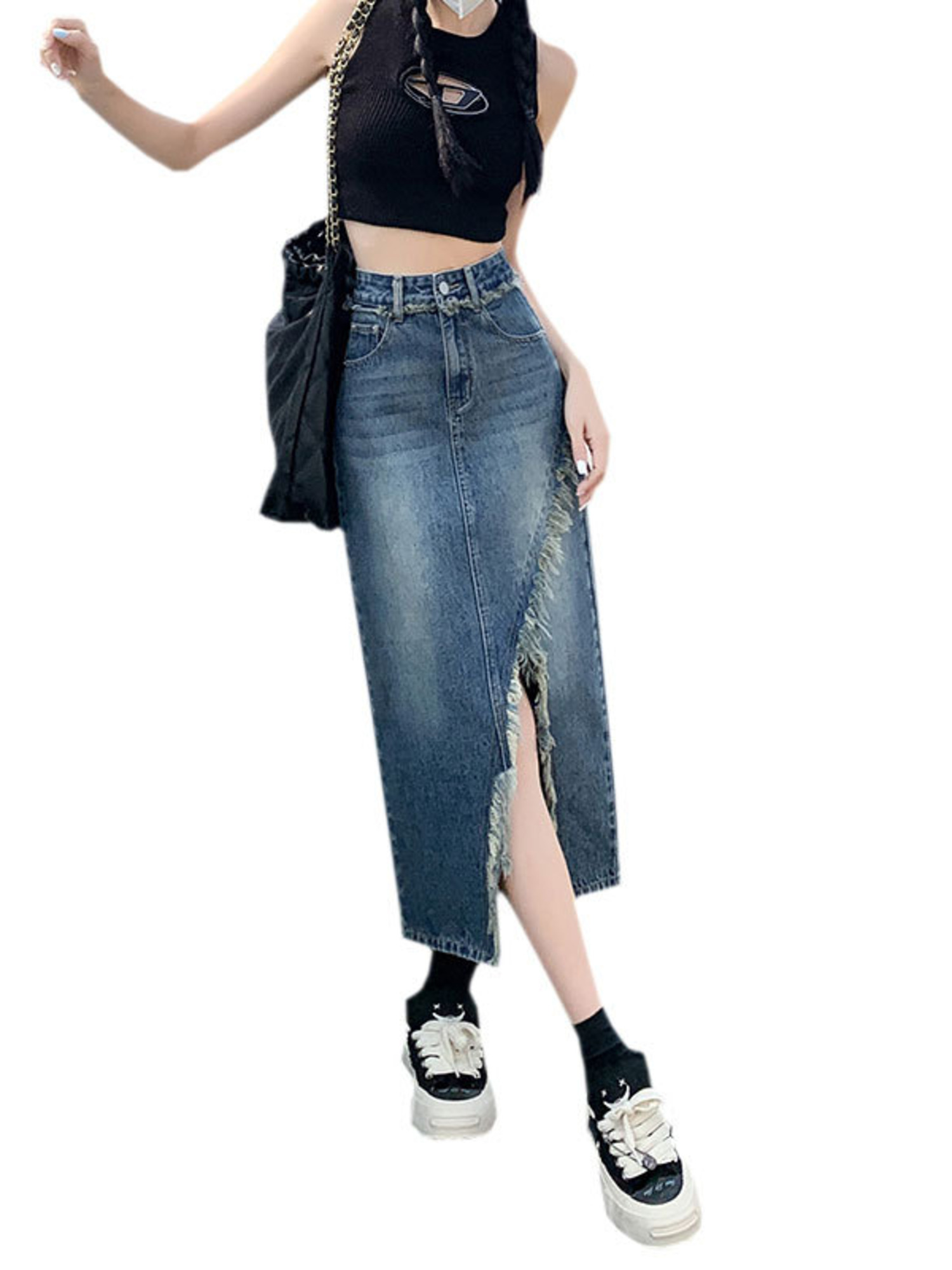 Damen-Jeansrock mit hoher Tail – Street Fashion Denim Bewertung und Preis