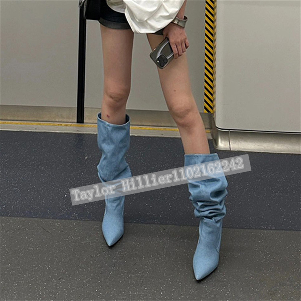 Frühlingsblaue Denim-Plissee-S – Street Fashion Denim Bewertung und Preis