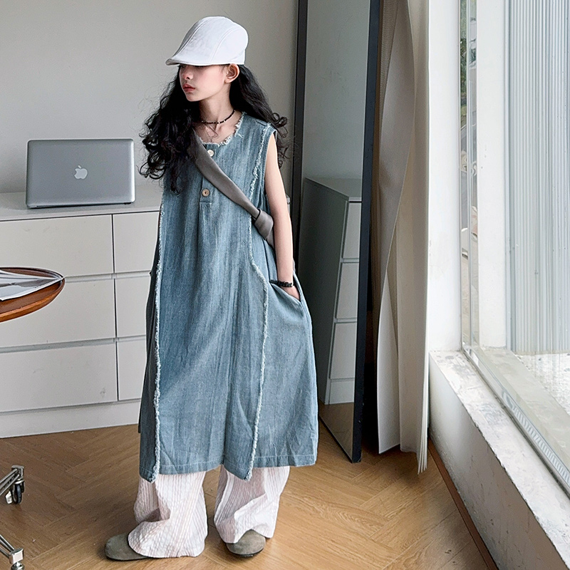 Lose Stil Kinder Luxus Sommer  – Street Fashion Denim Bewertung und Preis
