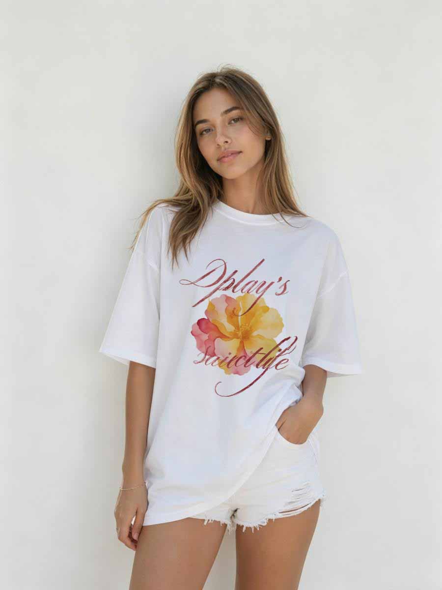 T-Shirts Korea Wind Damen Baum – Street Fashion Asian Bewertung und Preis